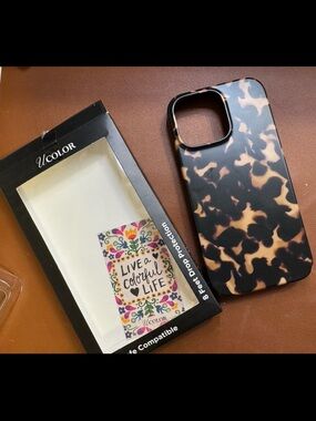 Tortoiseshell Pattern Phone Case - Black & Brown